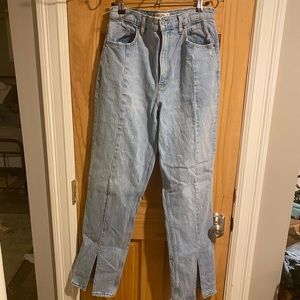 Abercrombie split hem jeans 90s high rise